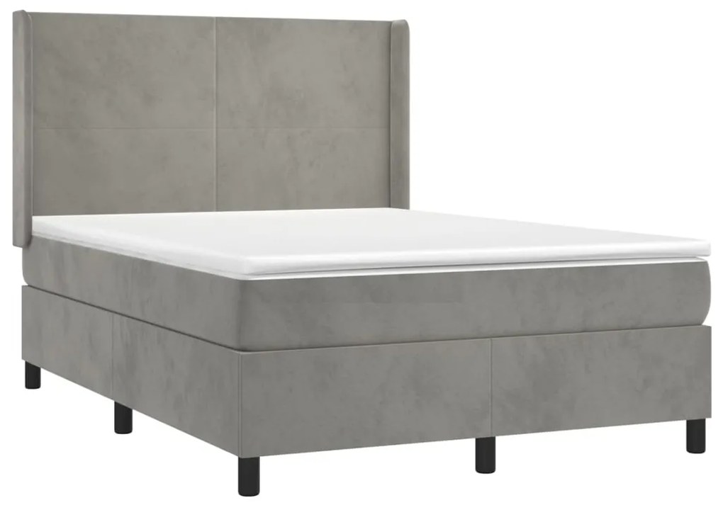 ΚΡΕΒΑΤΙ BOXSPRING ΜΕ ΣΤΡΩΜΑ ΑΝΟΙΧΤΟ ΓΚΡΙ 140X200 ΕΚ. ΒΕΛΟΥΔΙΝΟ 3132561