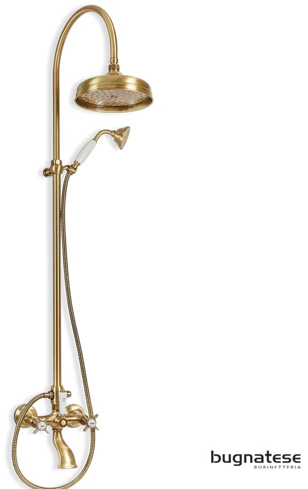 Μπαταρία Ντουζιέρας με Κεφαλή και Κολώνα ρυθμιζόμενου ύψους Princeton Bugnatese Bronze CD801-220