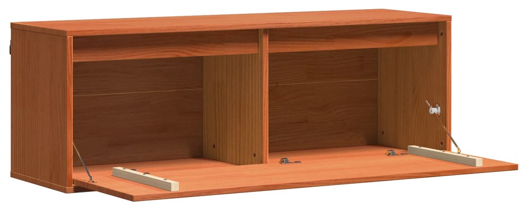 vidaXL Ντουλάπα Τοίχου Καφέ κεριού 100 x 30 x 35 εκ Μασίφ ξύλο πεύκου