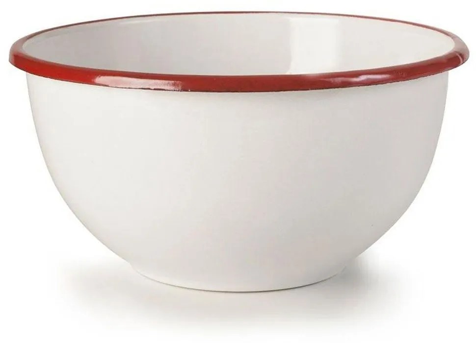 Μπωλ Δημητριακών Bordeaux 908316 Φ16x9cm White-Bordeaux Ibili Enamel