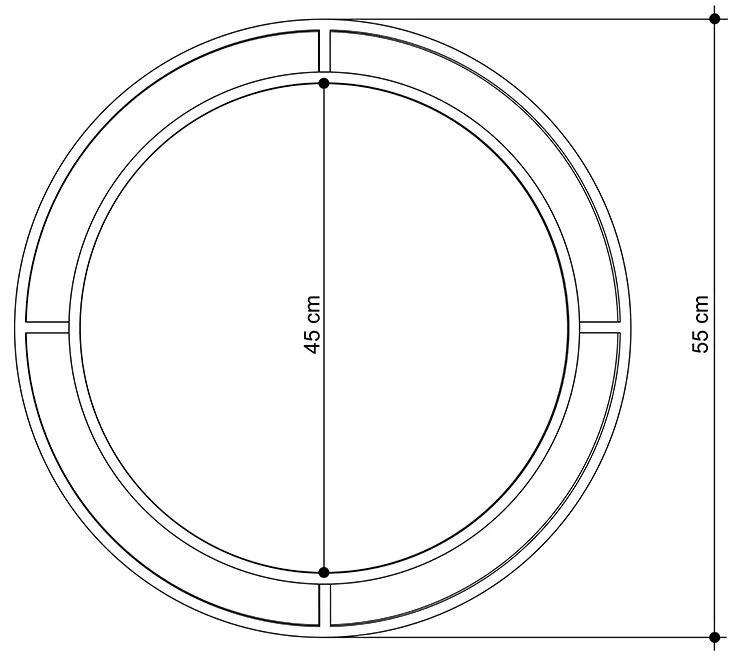 Καθρέφτης τοίχου Merlin Megapap χρώμα μαύρο 57x2x57εκ. - GP037-0002,1 - GP037-0002,1