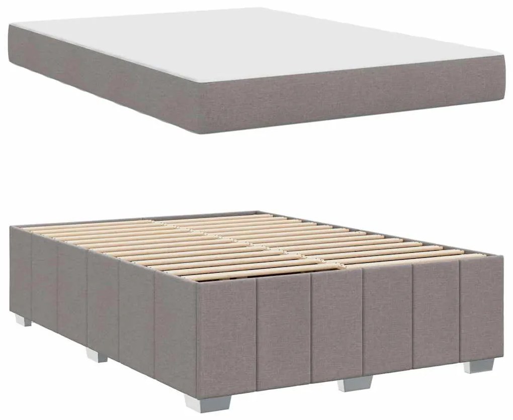 vidaXL Σκελετός Κρεβατιού Taupe 140 x 200 cm ύφασμα