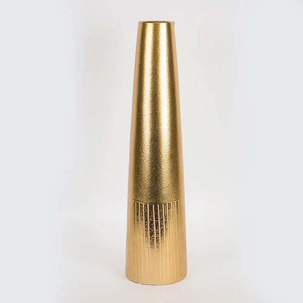 Βάζο Κεραμικό 752-20294 15x15x61cm Gold Estheti Home Ceramic
