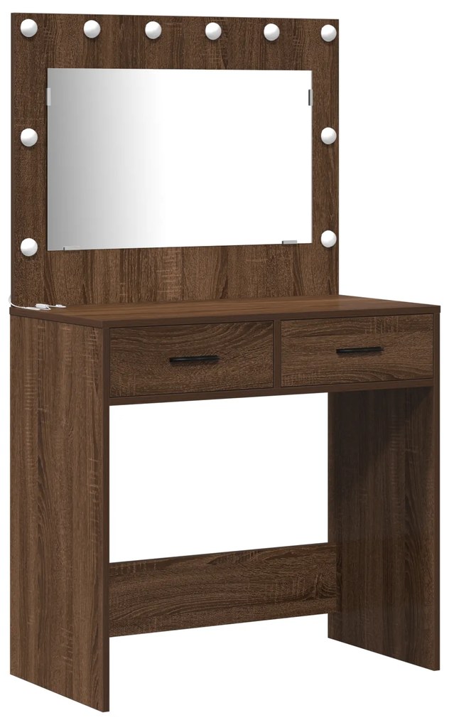 vidaXL Τραπέζι περιποίησης με συρτάρι 3 pcs Καφέ 40 x 41 x 135 εκ.