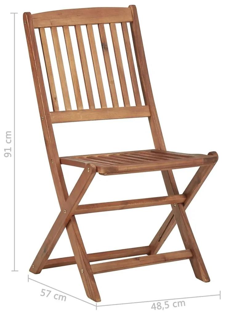 Καρέκλες Εξ. Χώρου Πτυσσόμενες 8 τεμ. Ξύλο Ακακίας &amp; Μαξιλάρια - Ανθρακί