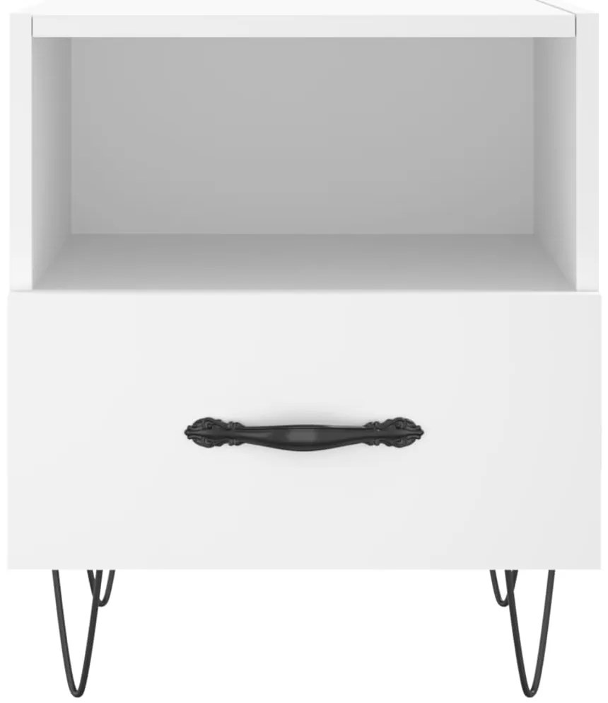 vidaXL Κομοδίνα 2 τεμ. Λευκά 40 x 35 x 47,5 εκ. από Επεξεργασμένο Ξύλο