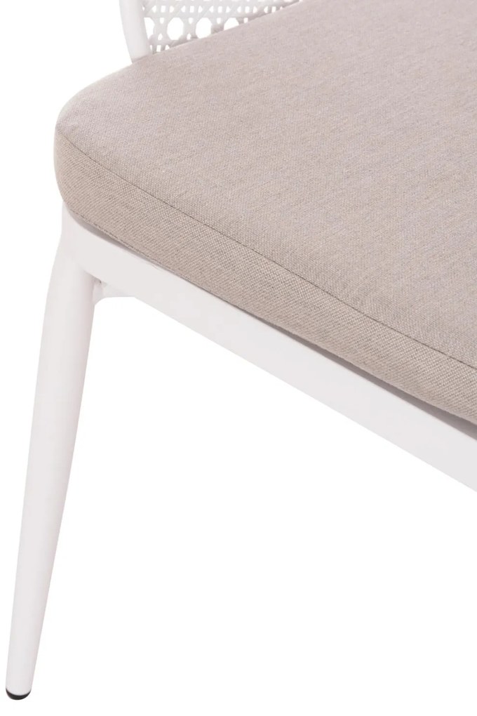 Καρέκλα - Πολυθρόνα OREGO C6268.02 Λευκή Αλουμινίου με Ανοιχτό Γκρί Μαξιλάρι 56x59x81Υεκ. 56x59x81 εκ.