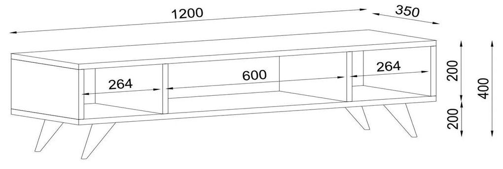 Έπιπλο Τηλεόρασης Samos Λευκό 120x35x40cm - 14410049 - 14410049