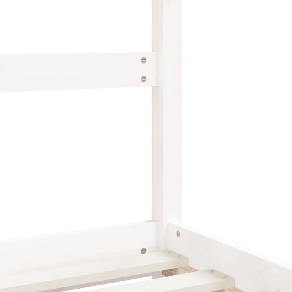 Πλαίσιο Παιδικού Κρεβατιού Λευκό 2x(80x200)εκ Μασίφ Ξύλο Πεύκου - Λευκό