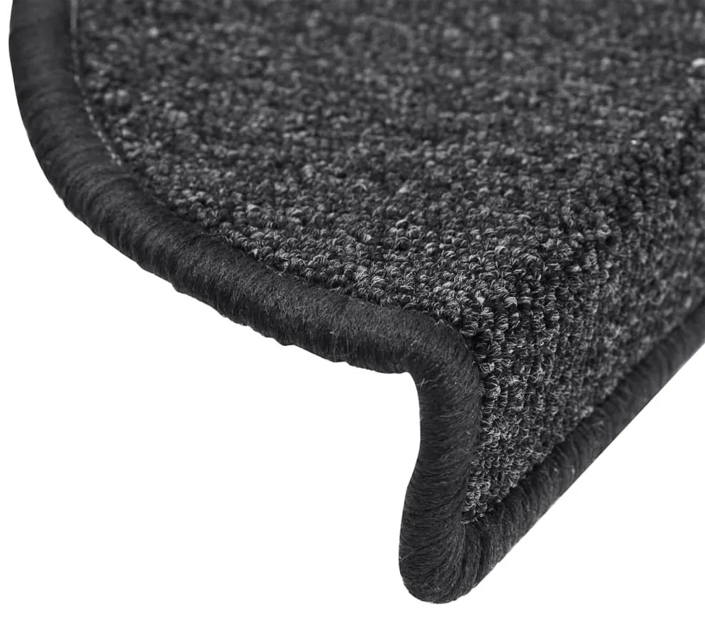 vidaXL Πατάκια Σκαλοπάτια 10 τεμ. Ανθρακί Ημίκυκλα 56x17x3 εκ.