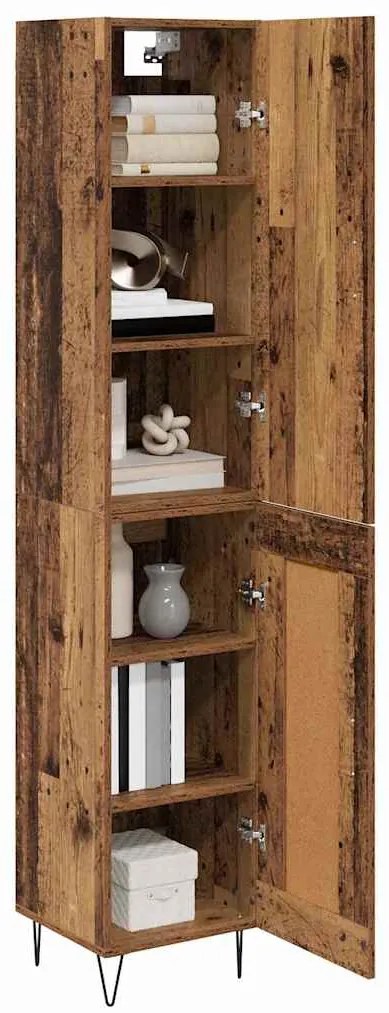 vidaXL Highboard Παλιό Ξύλο 34,5 x 34 x 90 εκ. Επεξεργασμένο ξύλο