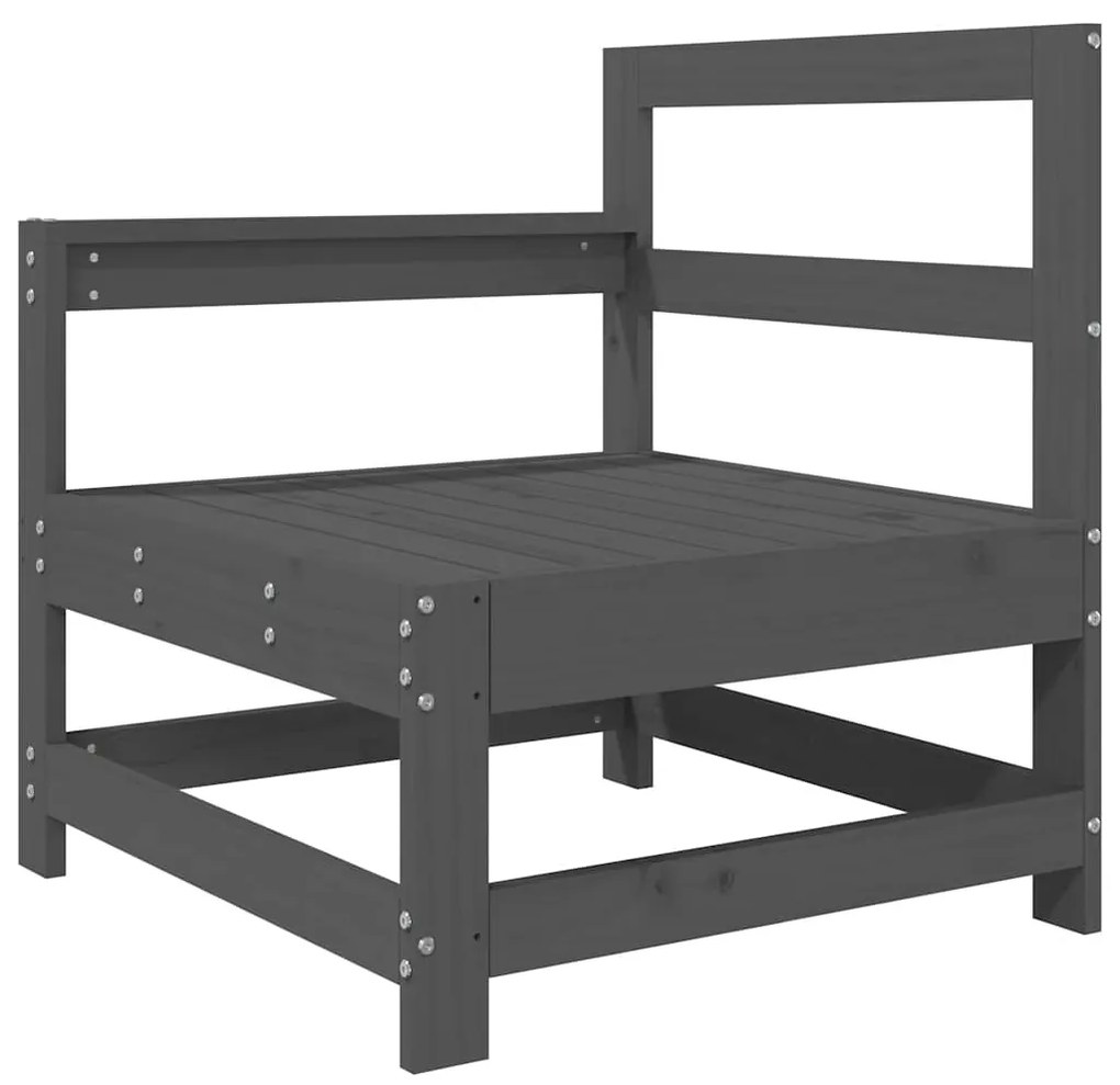 vidaXL Καρέκλα Κήπου Γκρι από Μασίφ Ξύλο Πεύκου με Μαξιλάρια