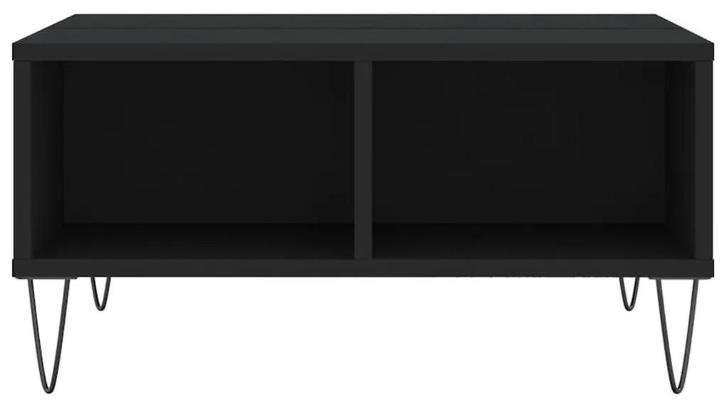 Τραπεζάκι Σαλονιού Μαύρο 60x60x30 εκ. από Επεξεργασμένο Ξύλο - Μαύρο