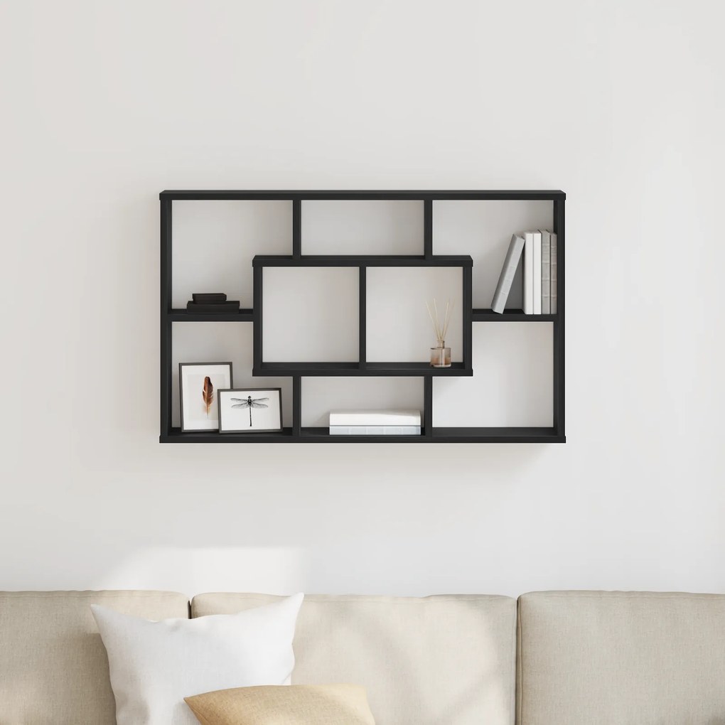 vidaXL Ράφι Τοίχου - Μαύρη Δρυς, 85 x 16 x 52.5 εκ., Φτιαγμένο από Επεξεργασμένο Ξύλο