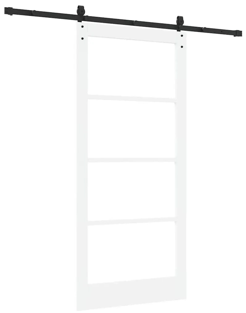 vidaXL Ολισθητή Πόρτα Χειροκίνητος Λευκό 93 x 202 cm Ξύλο και μέταλλο