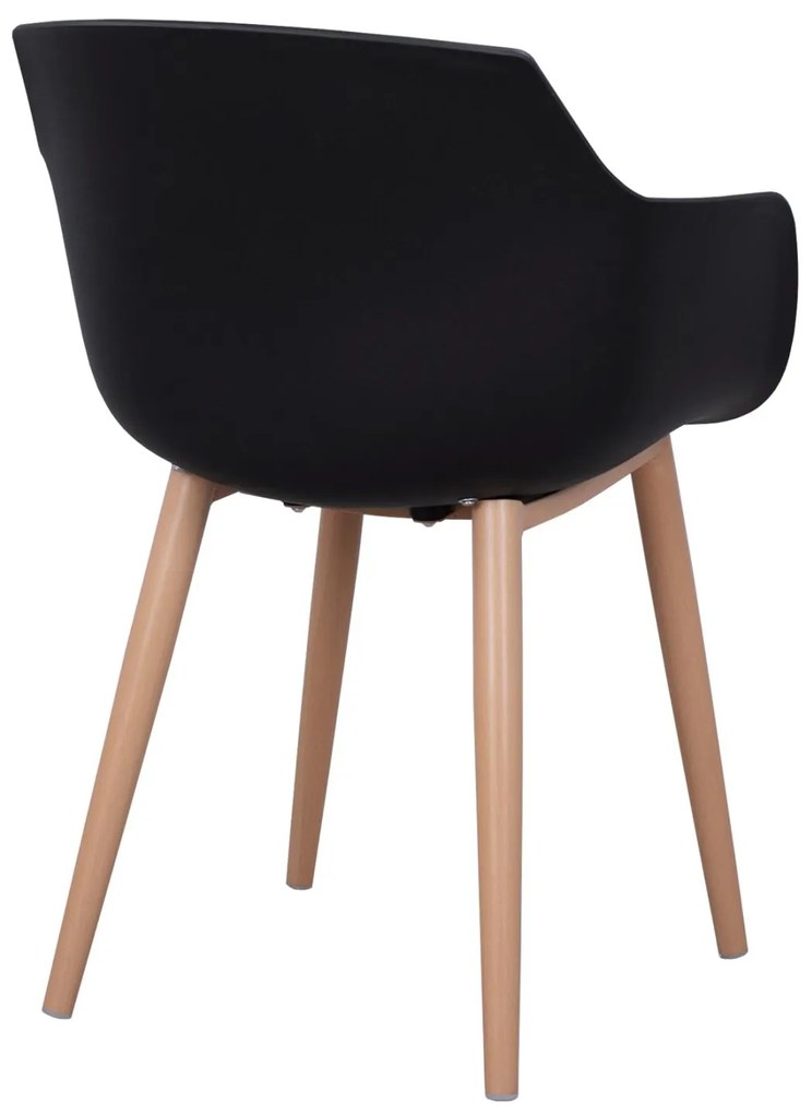 Καρέκλα Tραπεζαρίας LUCIE Μαύρη με Μεταλλικά πόδια 56x57x80εκ. 2αδα 56x57x80 εκ.