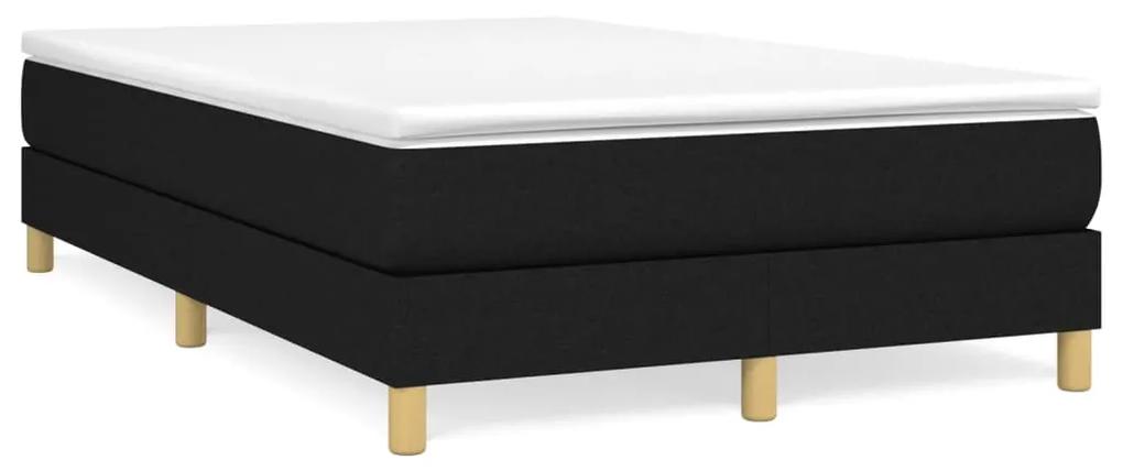 Κρεβάτι Boxspring με Στρώμα Μαύρο 120x190 εκ. Υφασμάτινο