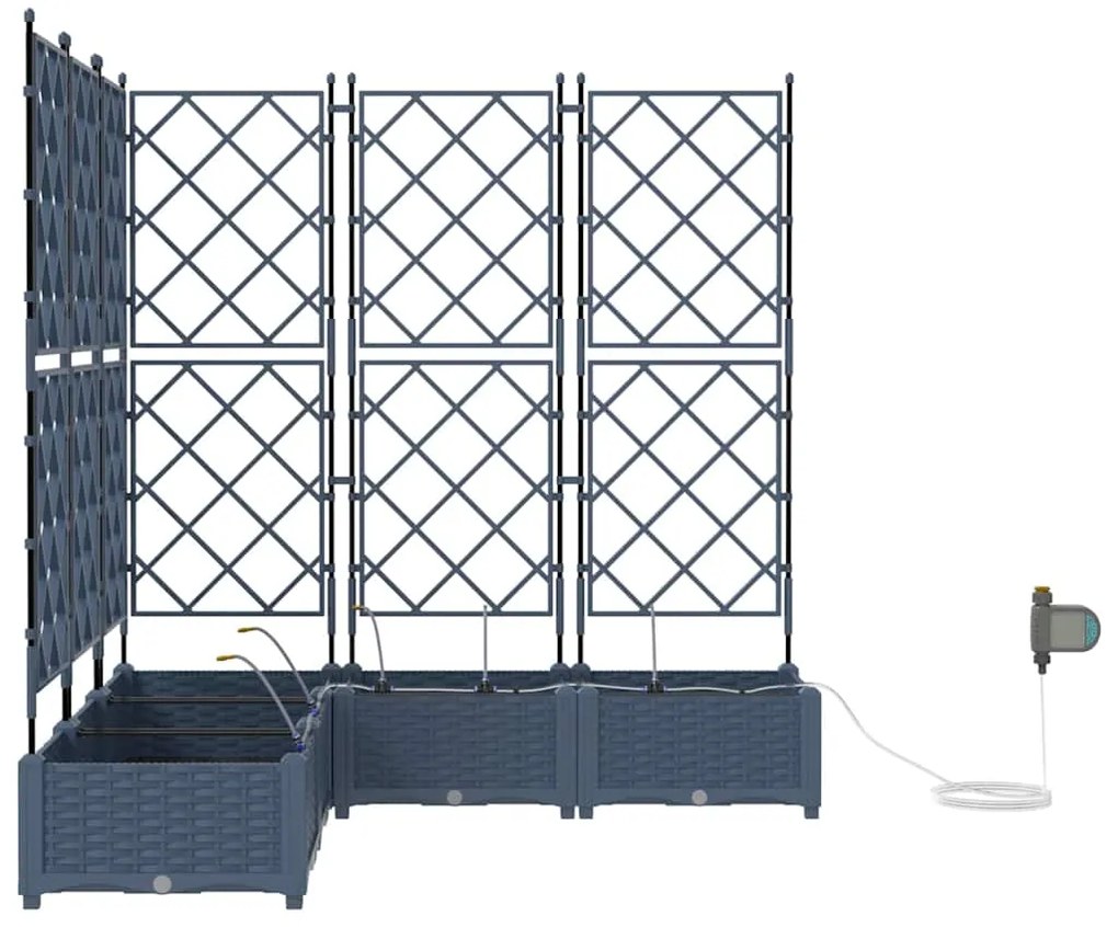 vidaXL Ζαρντινιέρες κήπου Γκρι 120 x 120 x 126 cm Ατσάλι