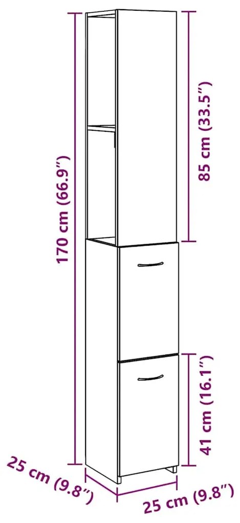 ΝΤΟΥΛΑΠΙ ΜΠΑΝΙΟΥ ΔΡΥΣ ΤΕΧΝΙΤΗΣ 25X25X170 CM ΚΑΤΑΣΚΕΥΑΣΜΕΝΟ ΞΥΛΟ 856653