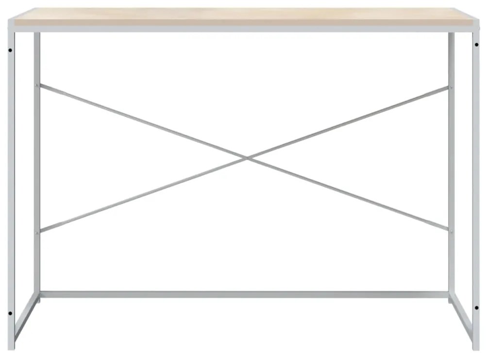 vidaXL Γραφείο Υπολογιστή Λευκό/Δρυς 110 x 60 x 70 εκ. Επεξ. Ξύλο