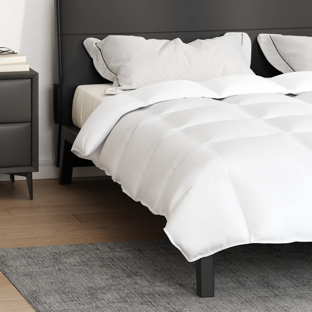 vidaXL Κουβέρτες & Κουβερλί Λευκό 240 x 200 εκ. Πούπουλο