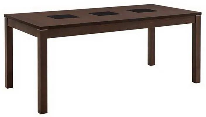 Τραπέζι Stillo Ε768 180x90x75cm Walnut-Black Ξύλο,Γυαλί
