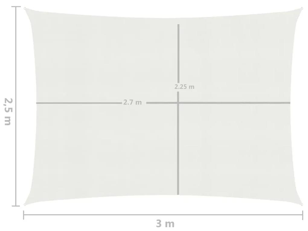 vidaXL Πανί Σκίασης Λευκό 2,5 x 3 μ. από HDPE 160 γρ./μ²