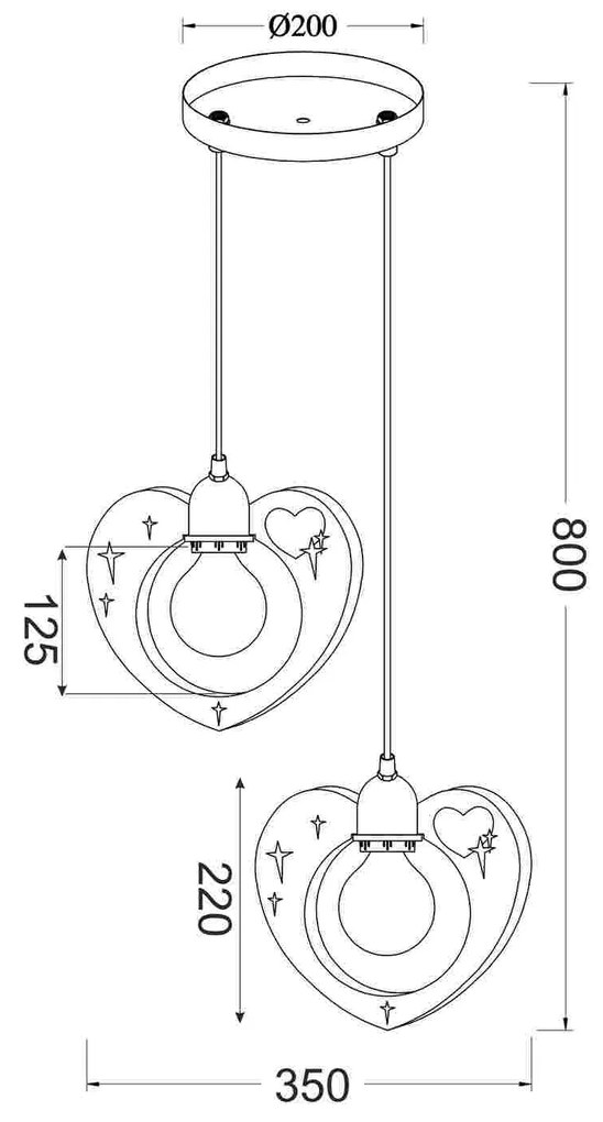 Παιδικό φωτιστικό οροφής  2Φ    ΚΑΡΔΟΥΛΕΣ    Bambini Luminaires  MD70832 Pink  ACA