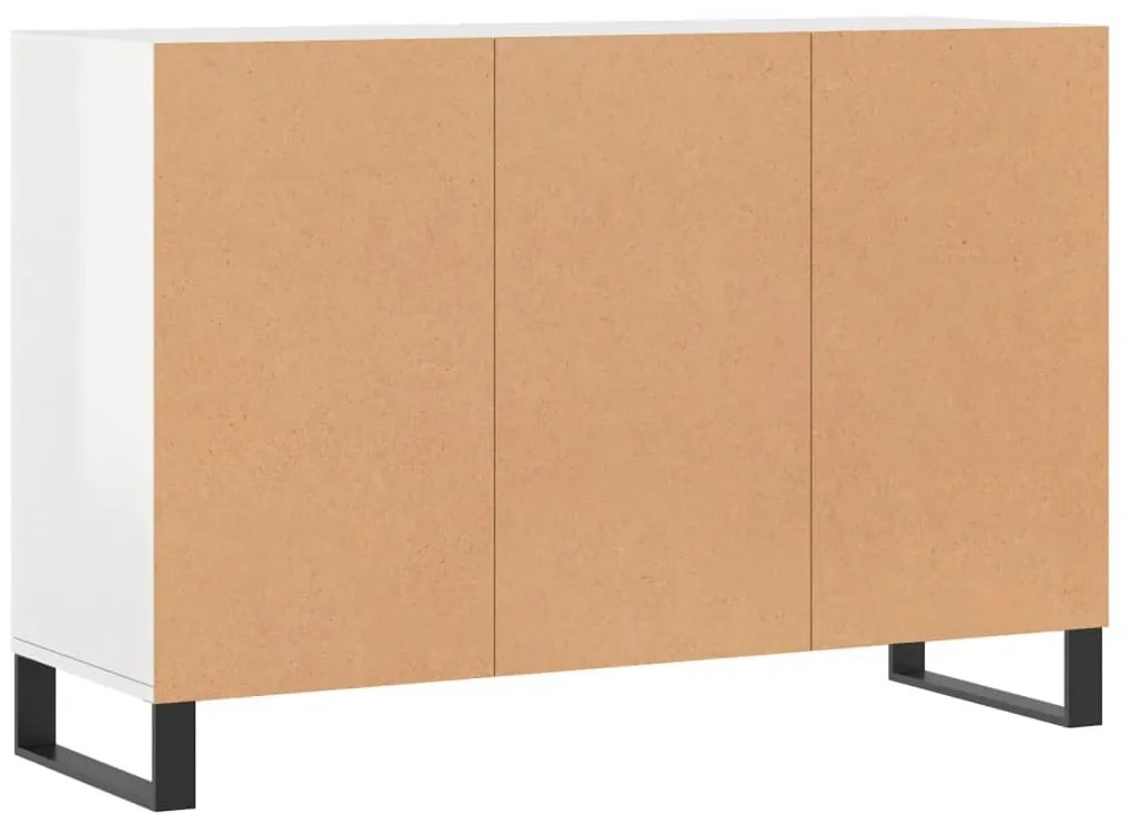 vidaXL Ραφιέρα Γυαλιστερή Λευκή 103,5 x 35 x 70 εκ. από Επεξεργ. Ξύλο