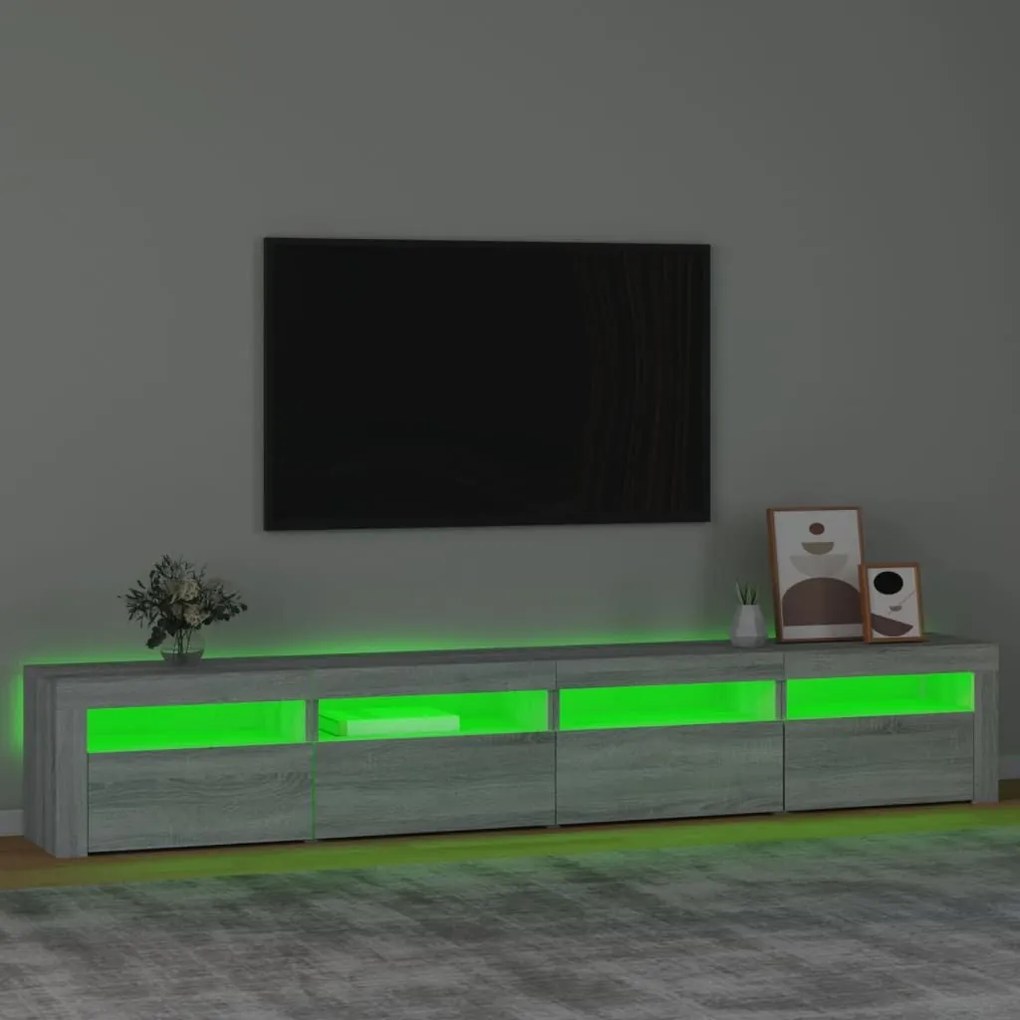 Έπιπλο Τηλεόρασης με LED Γκρι Sonoma 240x35x40 εκ. - Γκρι