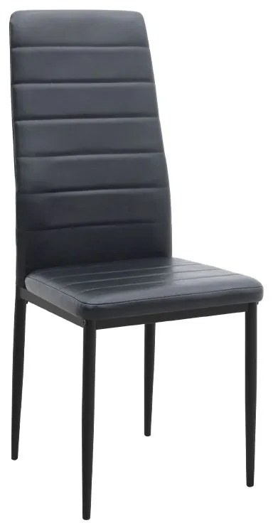 Σετ τραπεζαρία 5τμχ Roger - Rosa Megapap Mdf - PU χρώμα μαύρο εφέ μαρμάρου - μαύρο 120x70x75εκ.