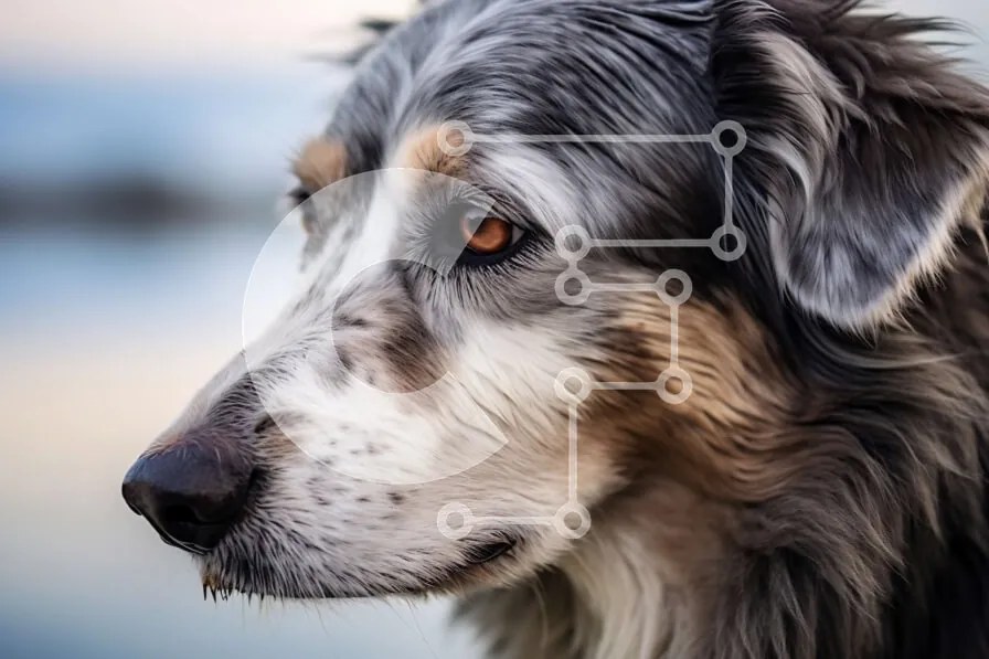 Σετ των 2 Intra Συλλεκτικό Ξύλινο Παζλ Plywood 4mm - Κοντινή όψη του προσώπου του σκύλου Σε Ξύλινο Κουτί - Διαστάσεις: 10x10 cm – 25 κομμάτια