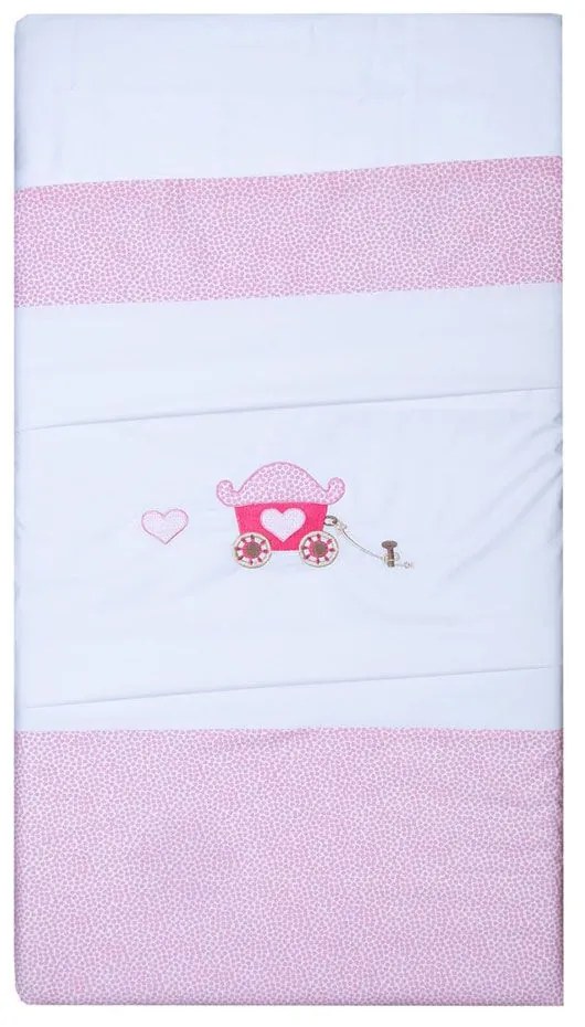 Παπλωματοθήκη Βρεφική Celine 1 White-Pink Anna Riska 110x150cm 100% Cotton