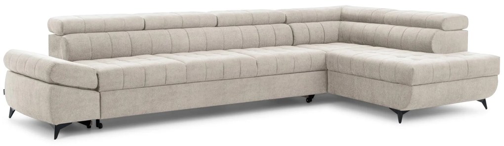 Γωνιακός καναπές/Κρεβάτι Valer Maxi /Μπεζ/ 349x97x203/ Δεξιά γωνία BOG265