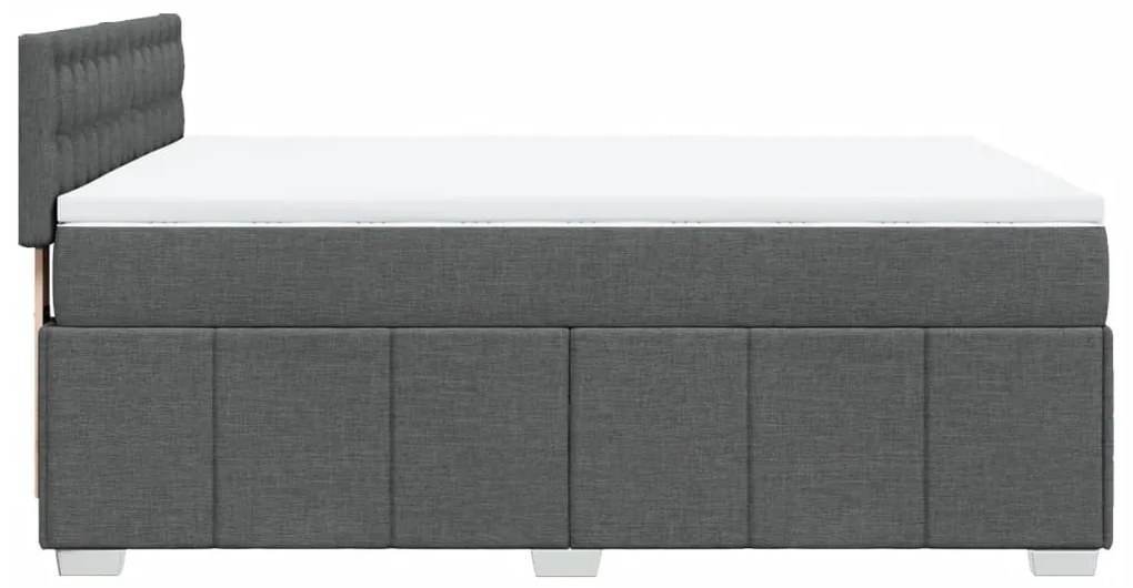 ΚΡΕΒΑΤΙ BOXSPRING ΜΕ ΣΤΡΩΜΑ ΣΚΟΥΡΟ ΓΚΡΙ 160X200 ΕΚ ΥΦΑΣΜΑΤΙΝΟ 3289434