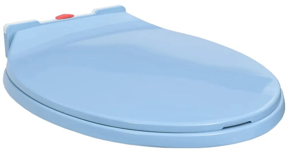 vidaXL Κάλυμμα Λεκάνης με Soft Close &amp;amp; Quick Release Οβάλ Μπλε