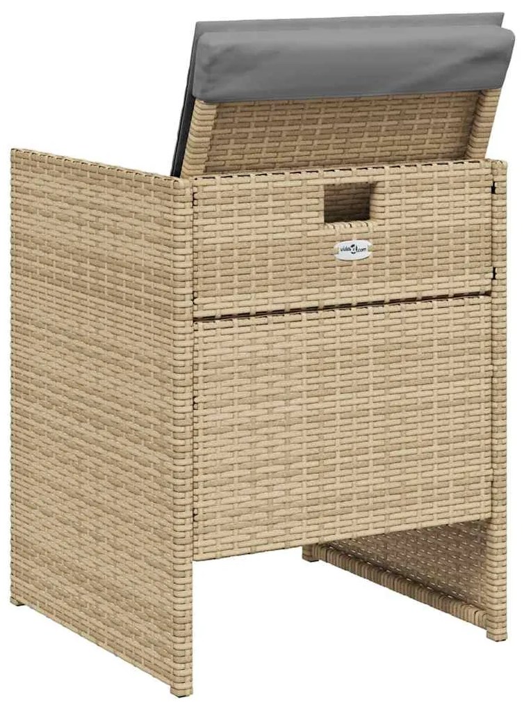 vidaXL Καρέκλες Κήπου 4 τεμ. Μικτό Μπεζ Συνθετικό Ρατάν με Μαξιλάρια