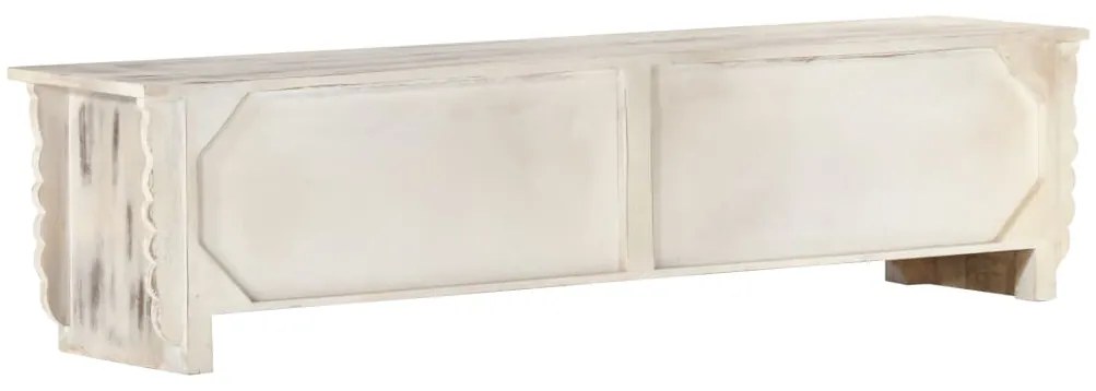 vidaXL Έπιπλο Τηλεόρασης Λευκό 140 x 30 x 35 εκ. από Μασίφ Ξύλο Μάνγκο