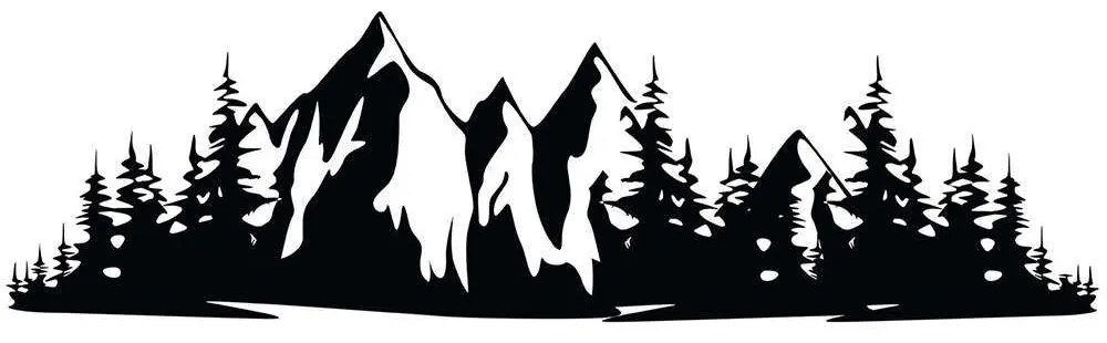 Διακοσμητικό Τοίχου Mountain 279ENZ1785 68x19cm Black Wallity Μέταλλο