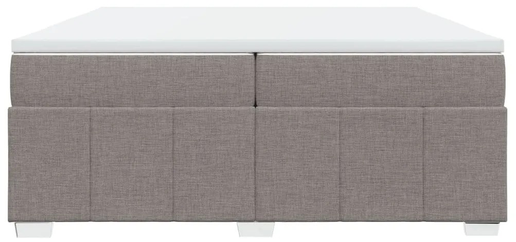 Κρεβάτι Boxspring με Στρώμα Taupe 200x200 εκ. Υφασμάτινο - Μπεζ-Γκρι