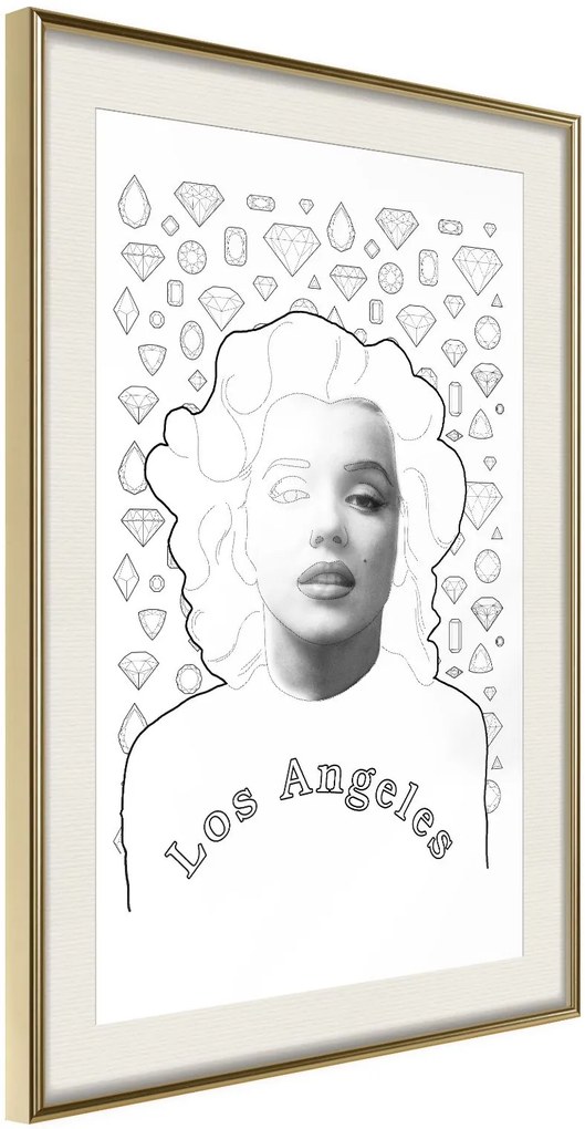 Αφίσα - Marilyn in Los Angeles - 20x30 - Χρυσό - Με πασπαρτού