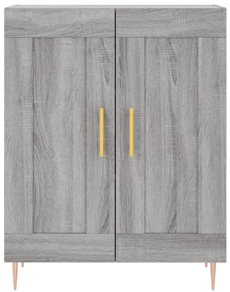 vidaXL Ντουλάπι Γκρι Sonoma 69,5 x 34 x 180 εκ. Επεξεργασμένο Ξύλο