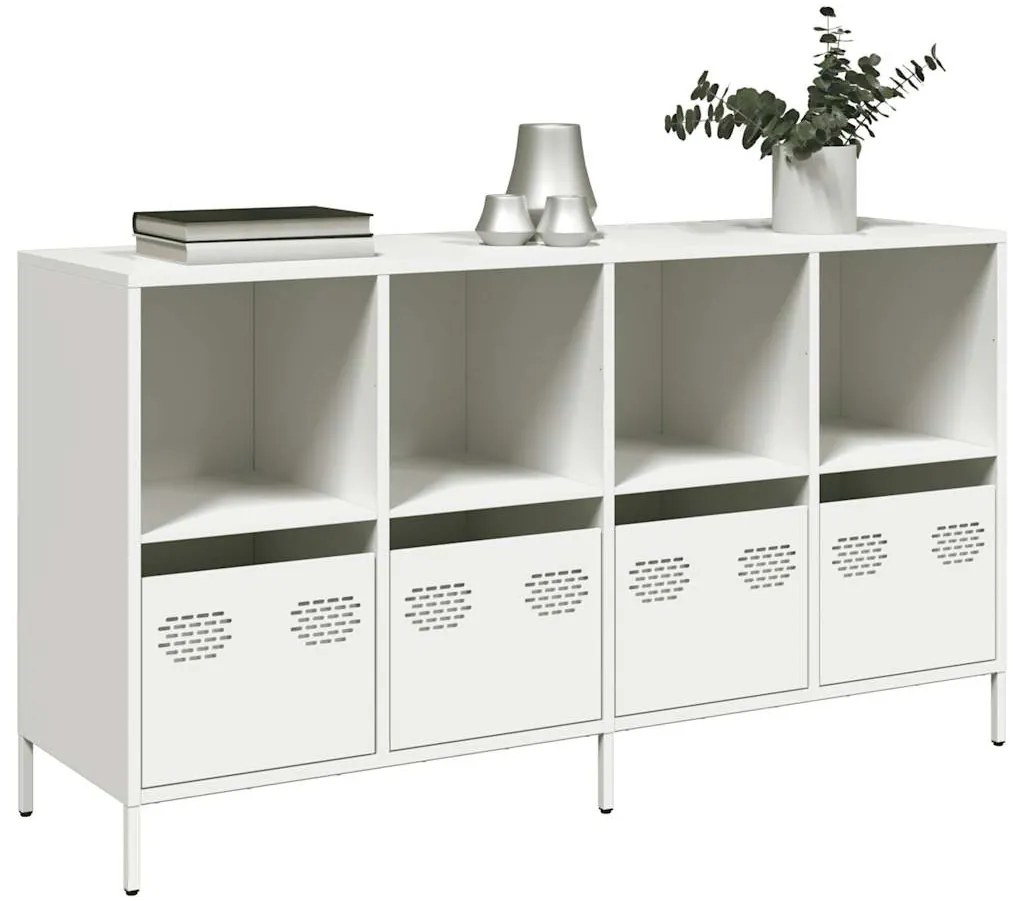 vidaXL Sideboard Λευκό 135x39x73,5 cm Ατσάλι ψυχρής έλασης