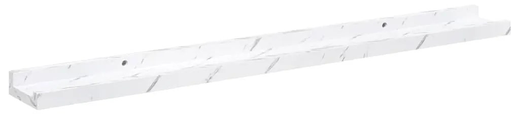 vidaXL Ράφι Τοίχου με ράφι Επιτοίχιο 2 pcs Λευκό Μάρμαρο 80 x 9 x 3 cm