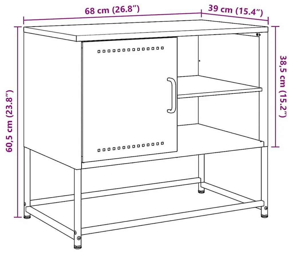 Έπιπλο Τηλεόρασης Ροζ 68 x 39 x 60,5 εκ. από Χάλυβα - Ροζ