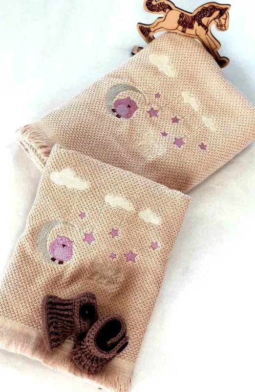 Σετ βρεφικές πετσέτες 2 τμχ Dreamy Owl - Lilac 108102011