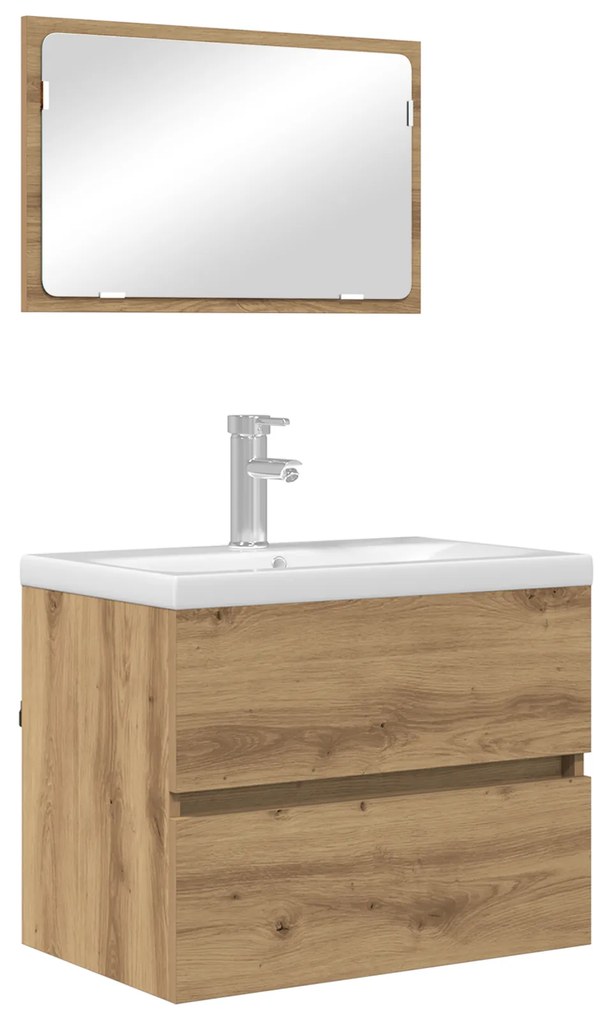 vidaXL Σετ Επίπλων Μπάνιου 2 Τεμαχίων Artisan Oak Επεξεργασμένο Ξύλο