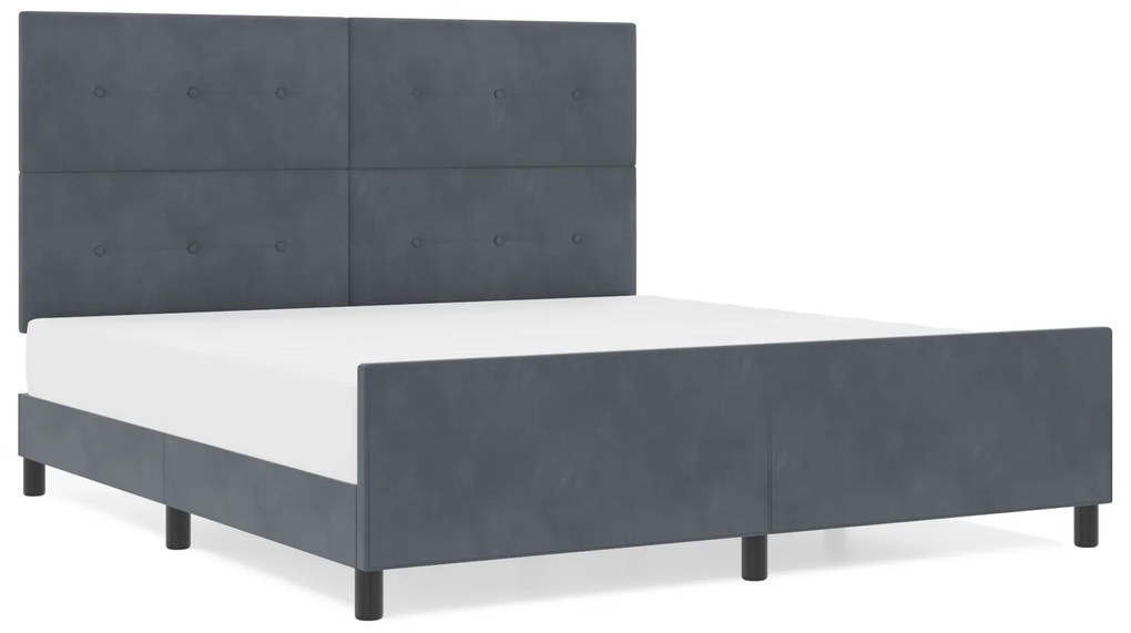 vidaXL Κρεβάτι Γκρι 180x200 εκ Βελούδο