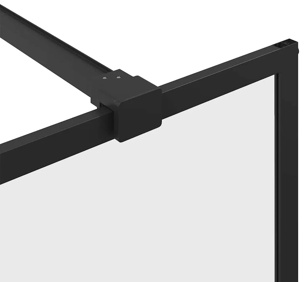 vidaXL Διαχωριστικό Ντουζιέρας Μαύρο 90 x 195 εκ. Διαφανές Γυαλί ESG