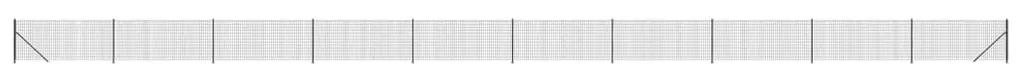 vidaXL Συρματόπλεγμα Περίφραξης Ανθρακί 1,1 x 25 μ. με Βάσεις Φλάντζα